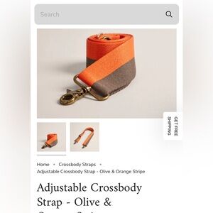 Parker Thatch adjustable crossbody strap in Olive and Orange (never used)